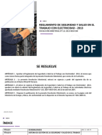 Reglamento de Seguridad y Salud en El Trabajo Con Electricidad RESESATE 2013