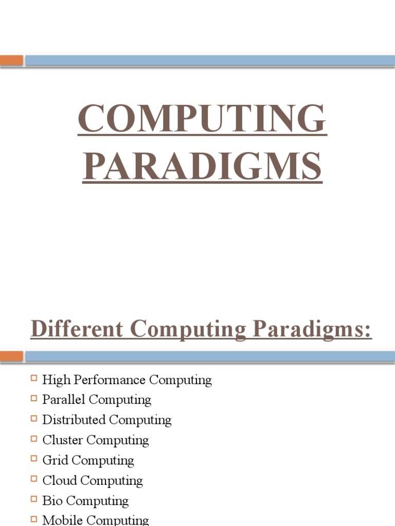Unit 1 - Computing Paradigms | PDF | Grid Computing | Computer Cluster