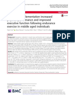 β-Alanine supplementation increased physical performance and improved executive function following endurance exercise in middle aged individuals