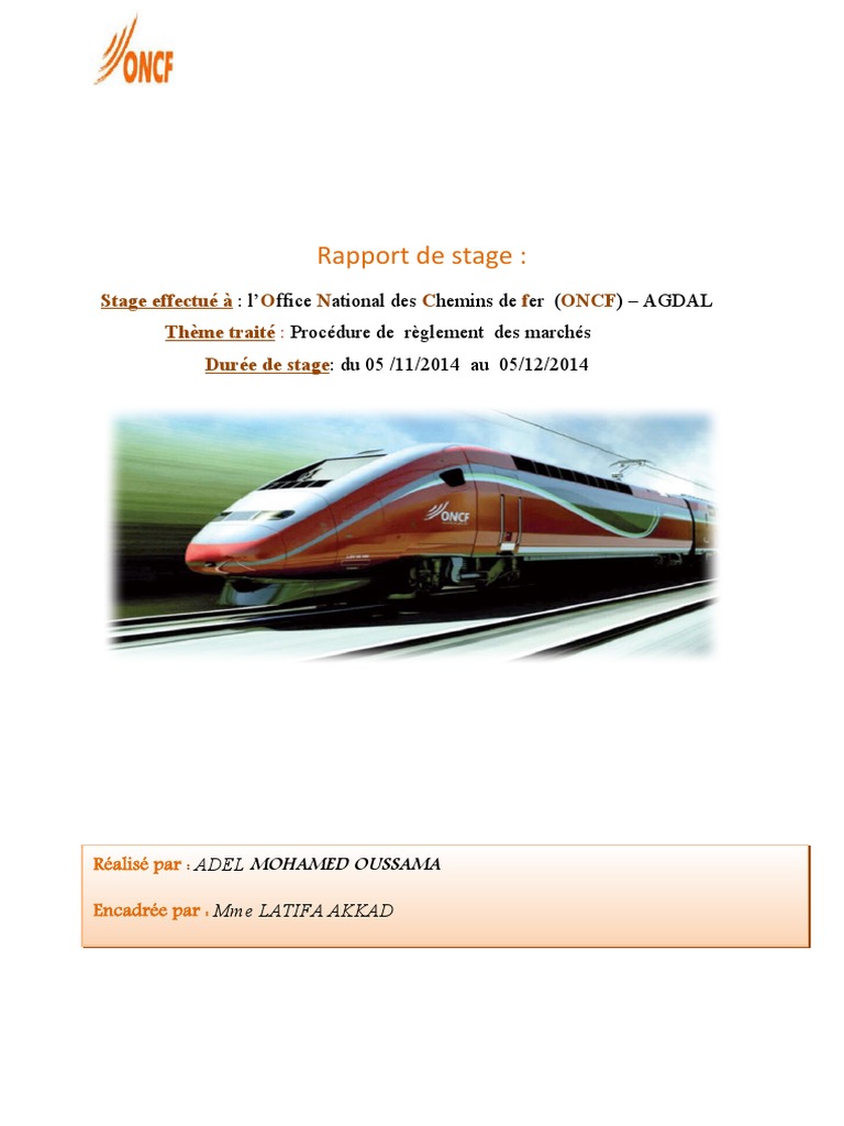 ONCF : Règlement des Marchés | PDF | Logistique | Transport