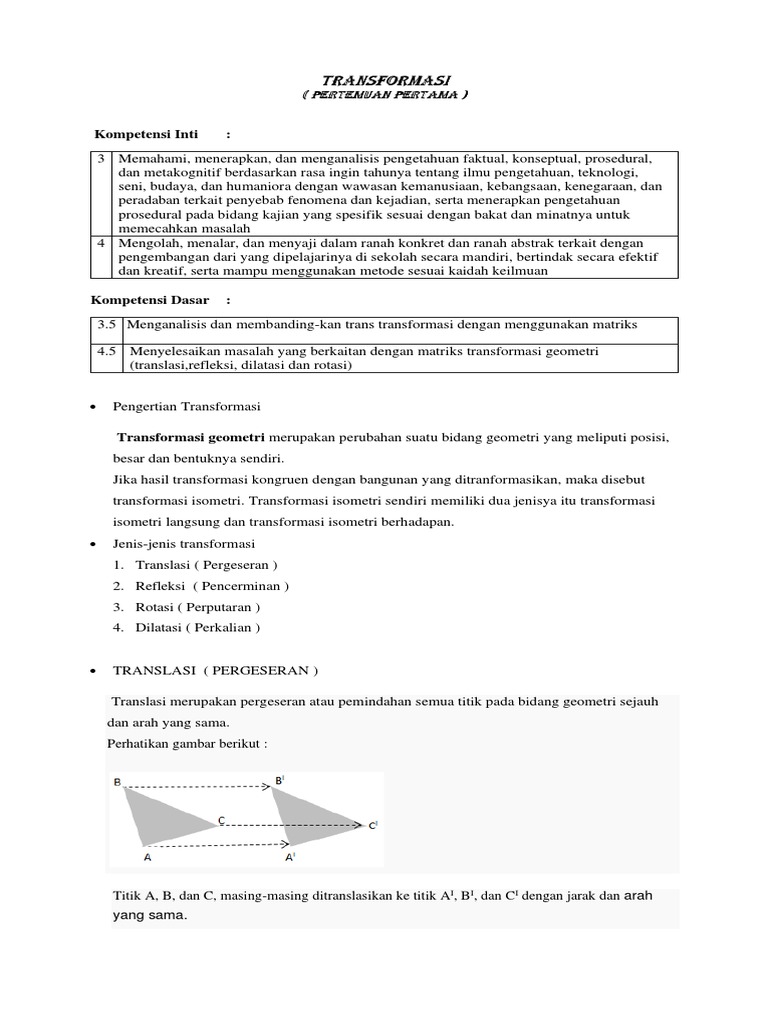 Trasformasi (P K1) PDF