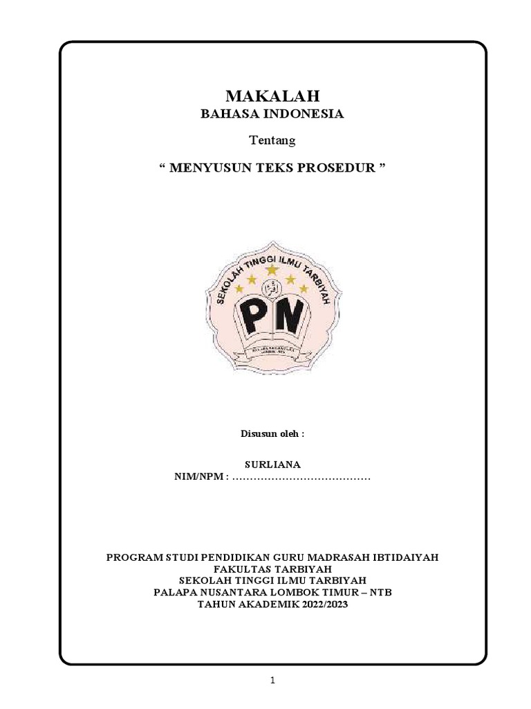 Makalah menyusun teks prosedur pdf