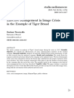 Effective Management in Image Crisis in The Example of Tiger Brand