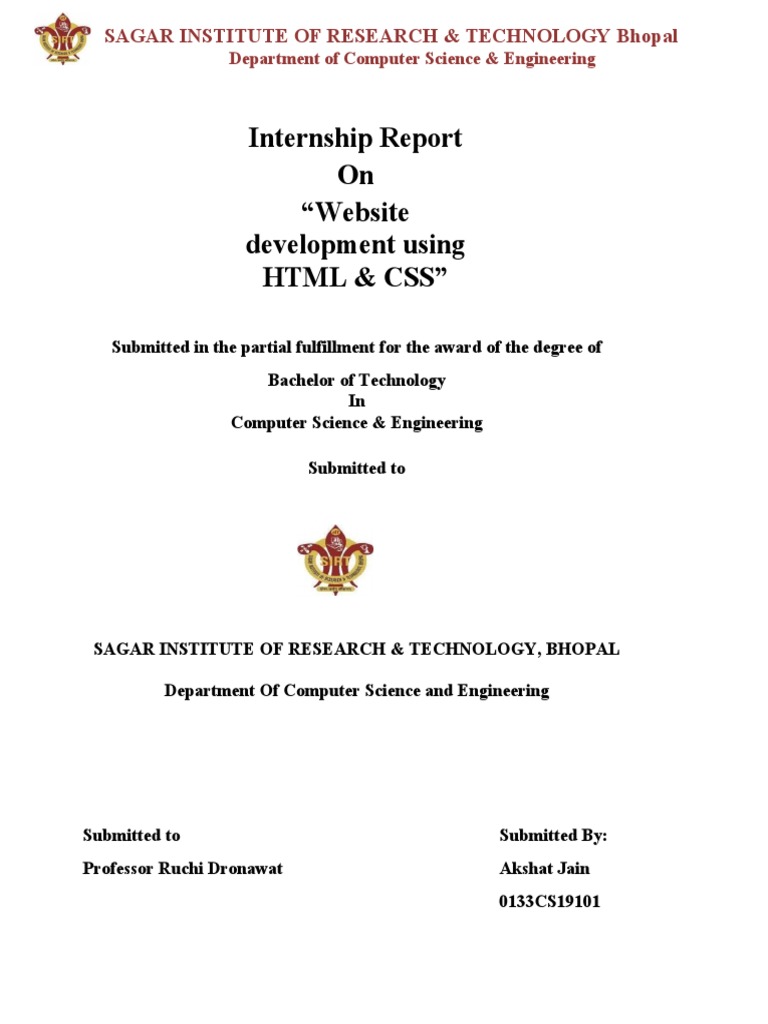 Akshat Jain Intern Report | PDF | Java Script | World Wide Web