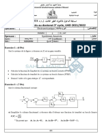 Sujets Des Concours Doctorat en Electromécanique - Eloued 2022 - 2