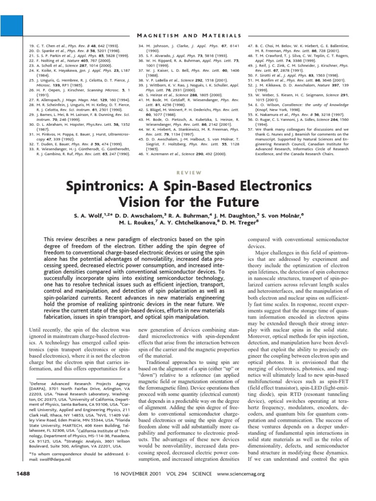 Spintronics: Future of Electronics | PDF | Semiconductors | Ferromagnetism