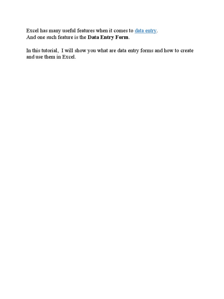 Creating Excel Data Entry Forms Guide | PDF | Art | Computers