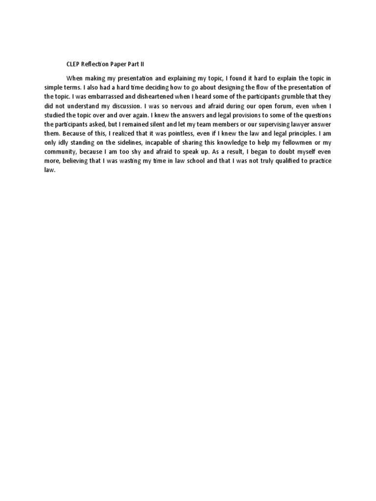 Reflection Paper Part II | PDF