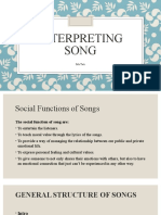 The Social Functions and Language Features of Songs