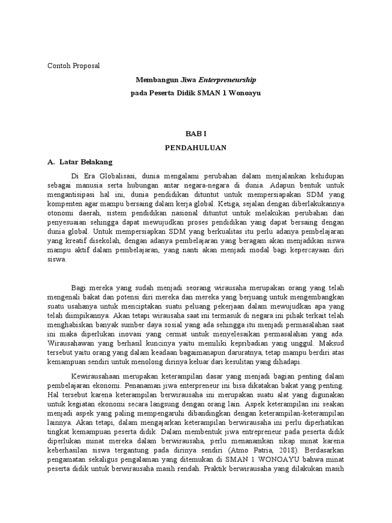 Membangun Jiwa Kewirausahaan Siswa SMAN 1 | PDF | Karier & Perkembangan ...