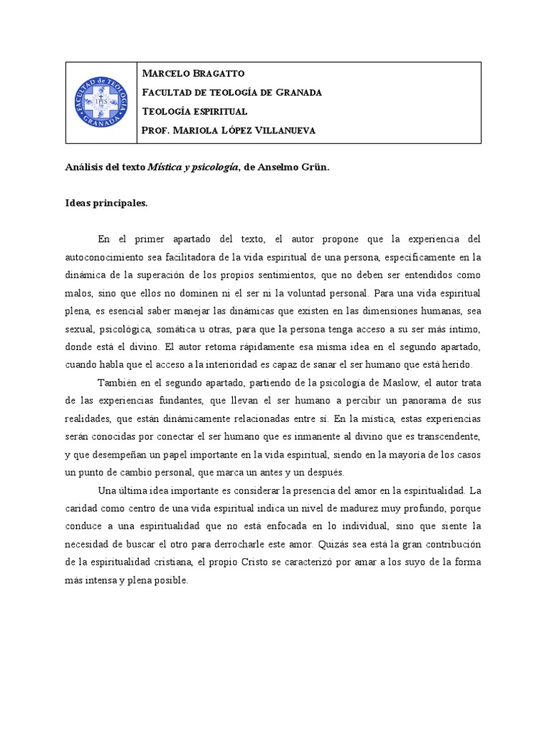 Mística y Psicología en la Espiritualidad | PDF | Espiritualidad | Amor