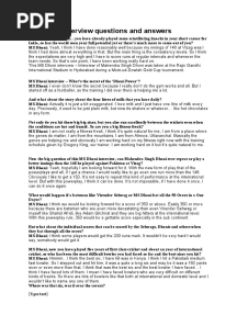 MS Dhoni Interview Questions and Answers