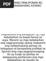 Kalagayang Panlipunan Ng Mga Kababaihang Asyano