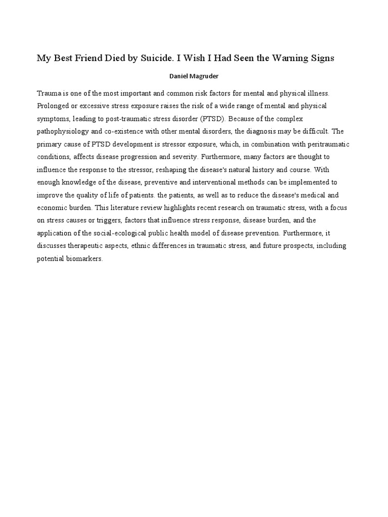 My Best Friend Died by Suicide PDF