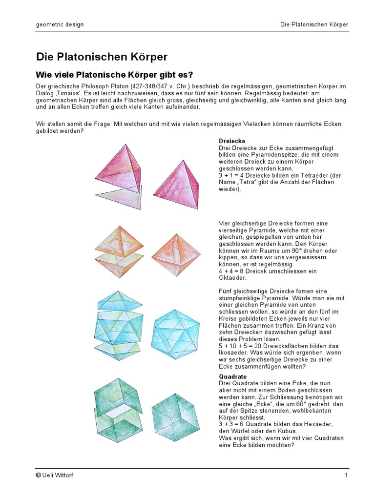 1 Platonische Koerper | PDF