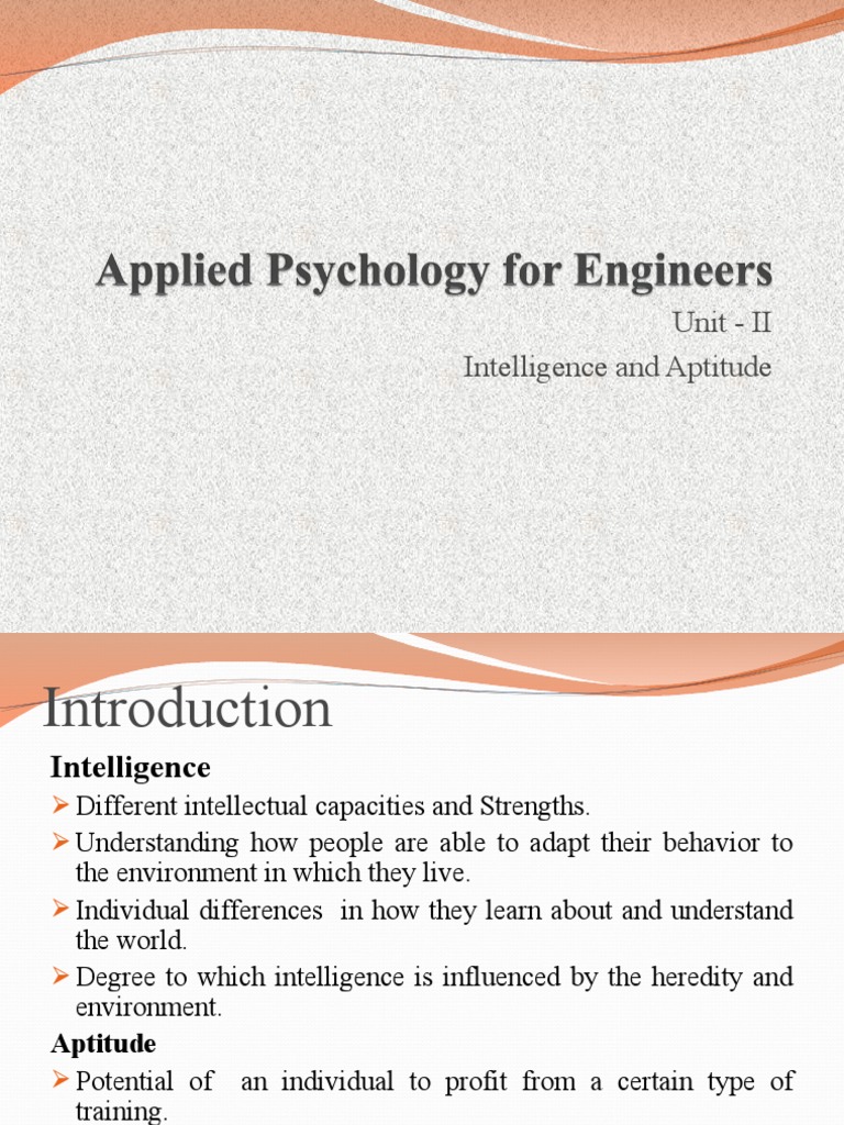 Intelligence and Aptitude. Chap - II | Download Free PDF | Intelligence ...