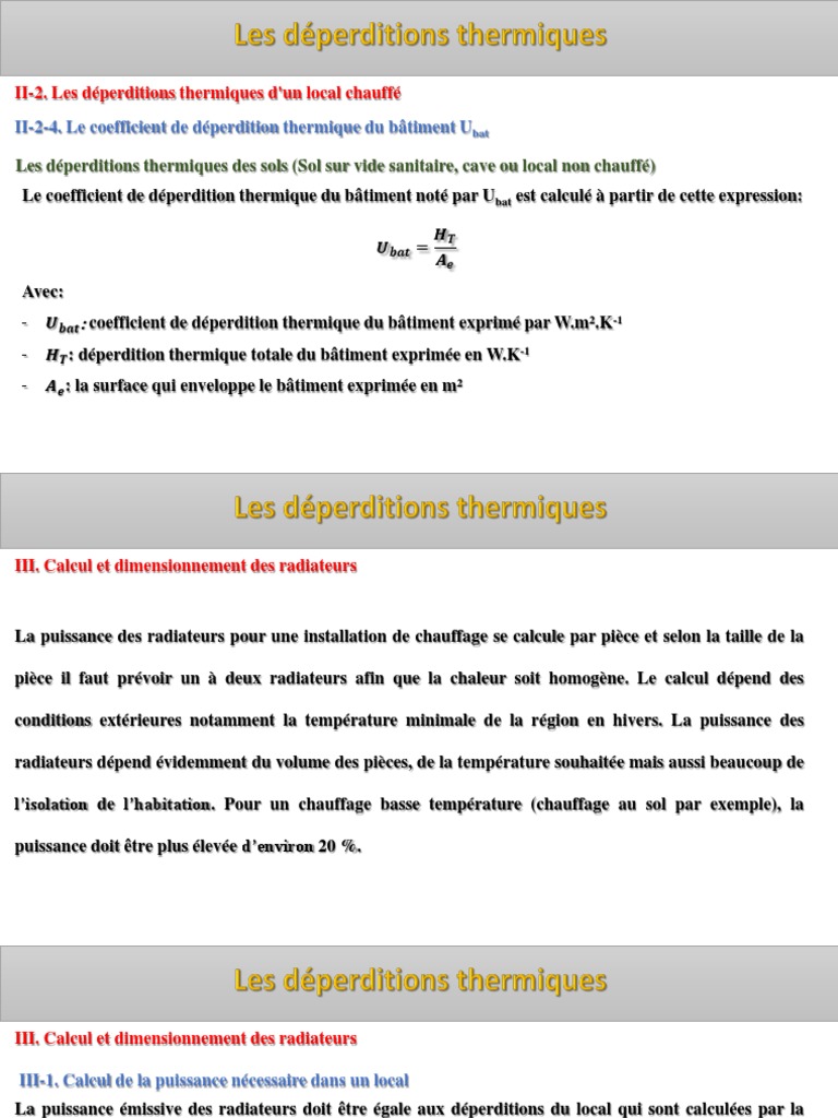 Déperditions thermiques et radiateurs PDF Puissance (physique — free download
