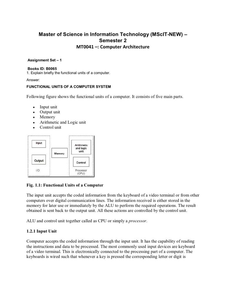MT0041 Computer Architecture | PDF | Computer Data Storage ...