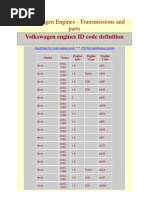 Volkswagen Engine Code