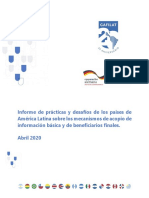 Informe de Prácticas y Desafíos de Los Países de América Latina Sobre Los Mecanismos de Acopio de Información Básica y de Beneficiarios Finales.