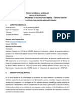 Programa Analitico - Políticas Públicas de Arbolado Urbano