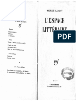 Blanchot Maurice LEspace Litteraire