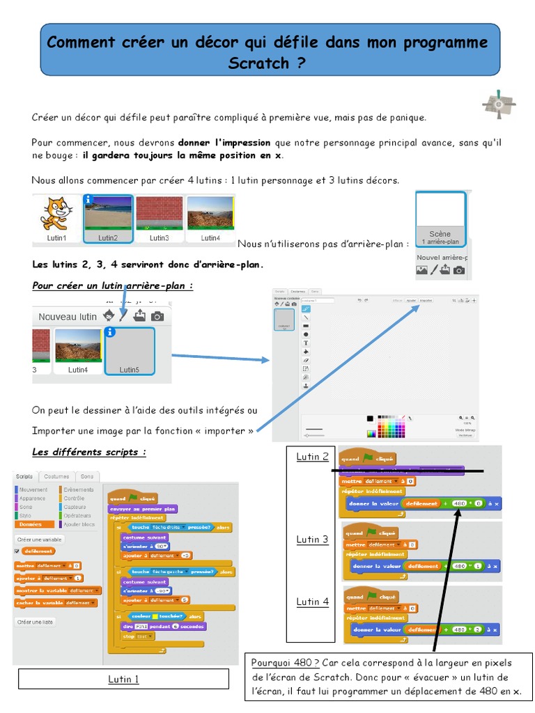 Création d'un décor défilant sur Scratch | PDF