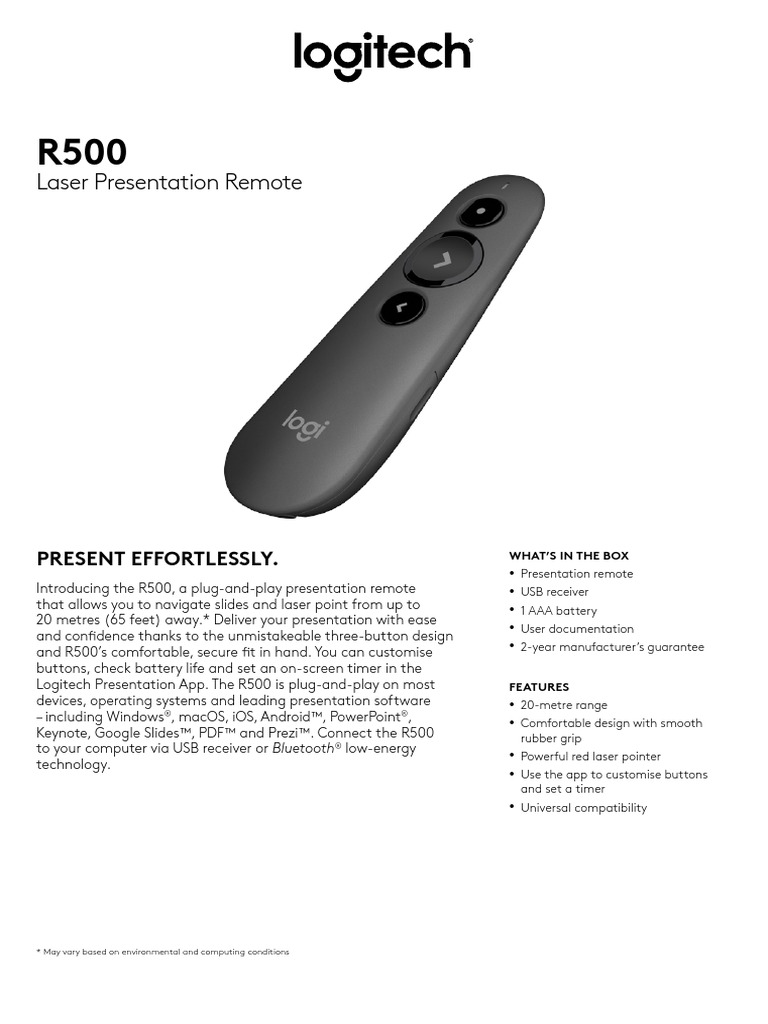 Logitech_presenter_R500 PDF Bluetooth Mac Os