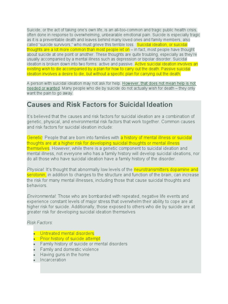 SUICIDE | PDF | Suicide | Mental Disorder