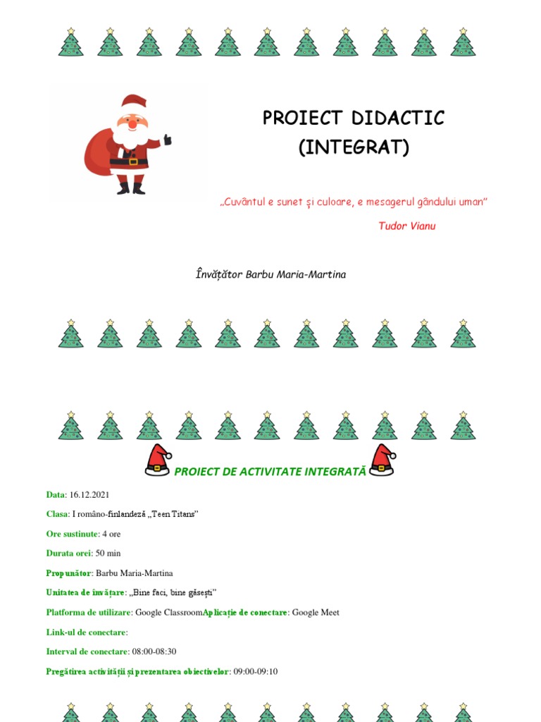 Proiect Didactic Model 1 | PDF