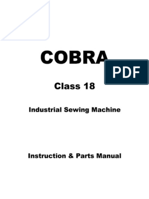 Right Toe Presser Foot for Cobra Class 18 20 & 26