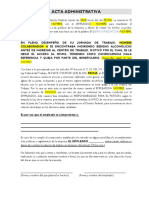 ACTA - ADMINISTRATIVA Por Faltas de Probidad Estado de Embriaguez