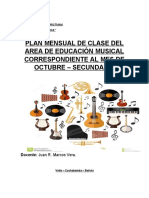 Plan de Clase Mes de Octubre Secundaria