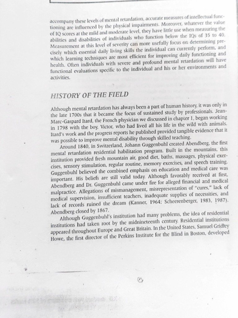 HISTORY OF ID, VI, PHYSICAL and HI PDF Visual Impairment