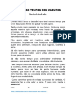 O VALIOSO TEMPOS DOS MADUROS - Mario de Andrade