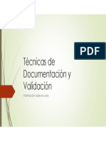 Técnicas de Documentación y Validación - Info Del Curso