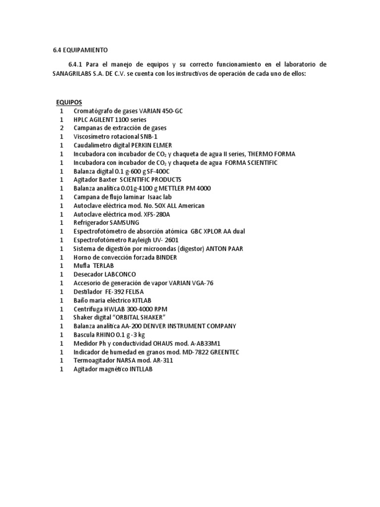 Equipos de Laboratorio | PDF