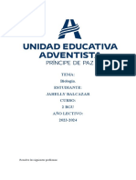 Tema: Biología. Estudiante: Jahelly Balcazar Curso: 2 Bgu Año Lectivo: 2023-2024