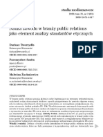 Nauka Zawodu W Branży Public Relations Jako Element Analizy Standardów Etycznych