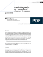 Nicastro, S. Las Condiciones Institucionales Que Sostienen y Apuntalan El Trabajo de Educar