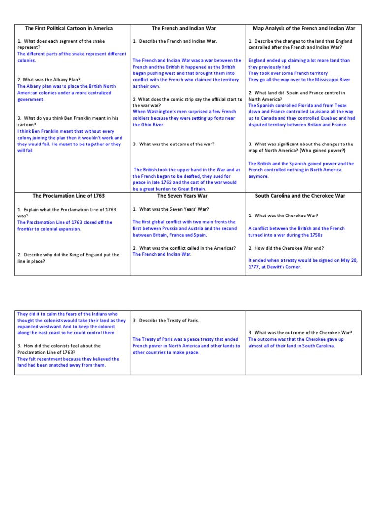 Copy of 8-2.1 - The French and Indian War | PDF | French And Indian War ...