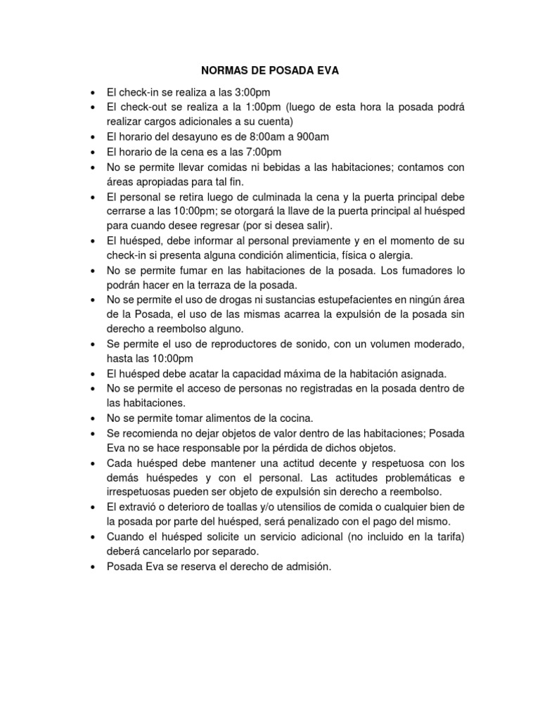 Normas de La Posada | PDF