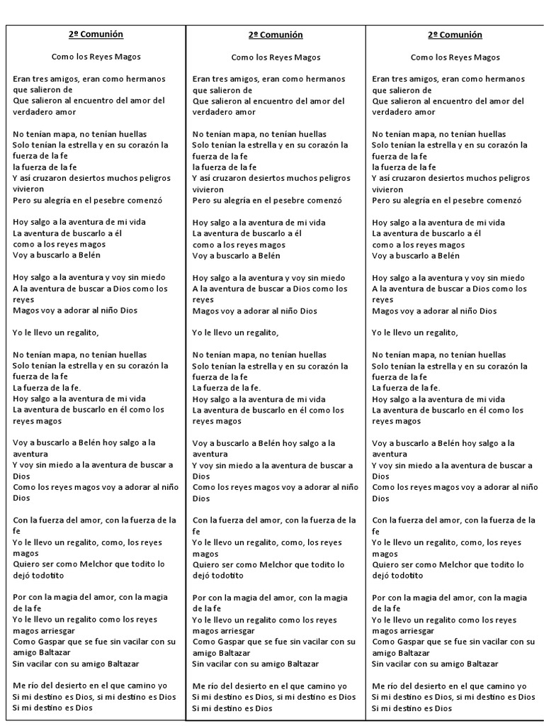 Cantos 2do Comunion | PDF | Reyes Magos