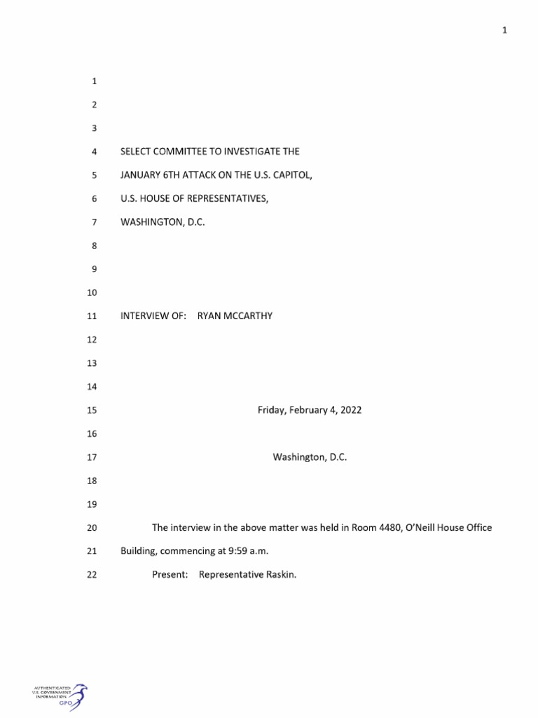 Ryan McCarthy Transcript | PDF