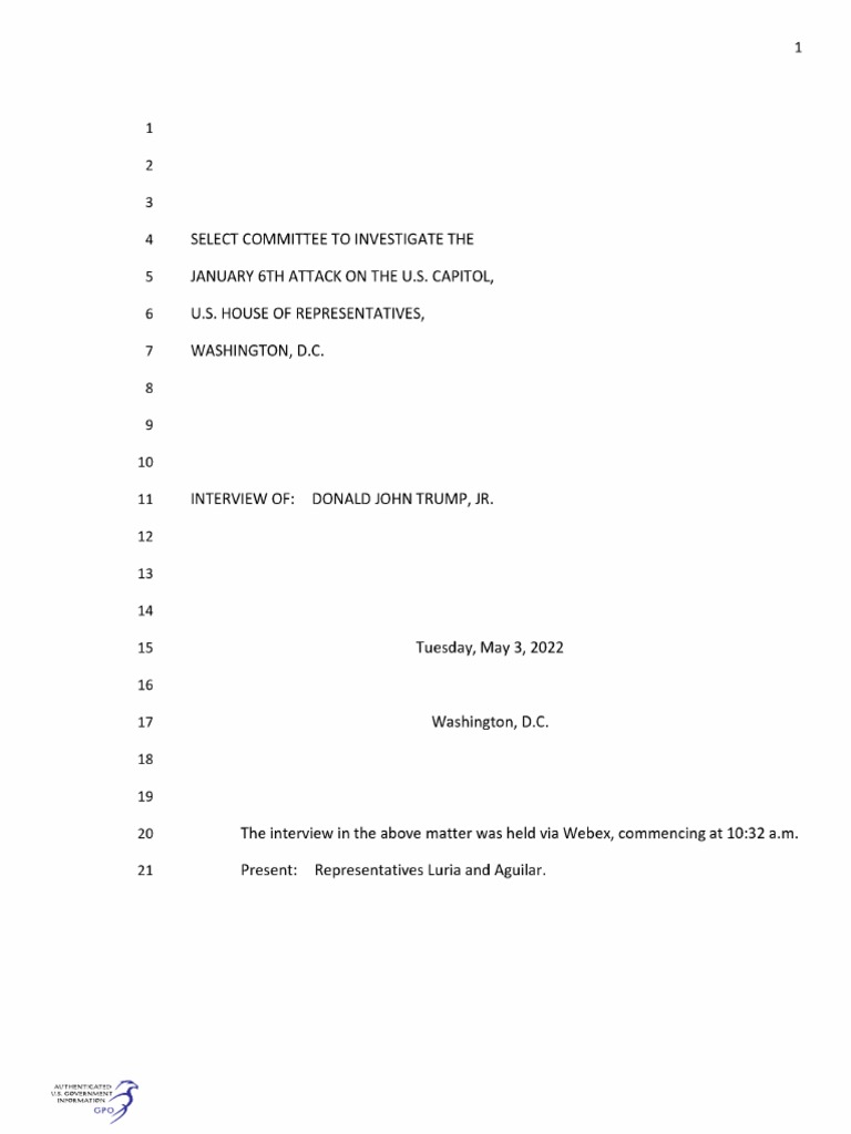 Donald Trump Jr. Transcript | PDF | Elections | I Cloud
