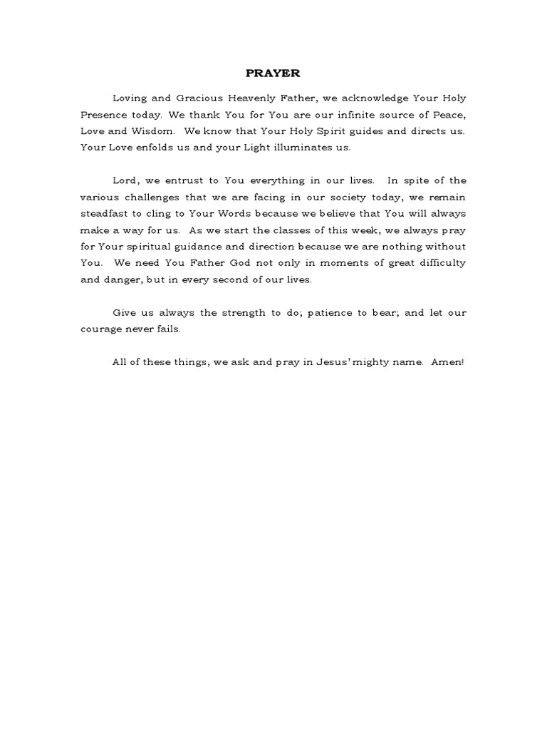 Prayer for Guidance and Strength | PDF