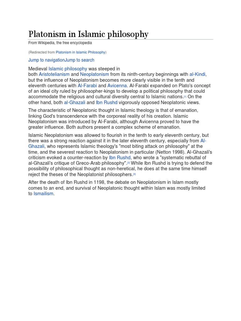 Platonism In Islamic Philosophy Pdf