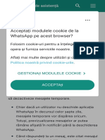 Despre Mesajele Temporare: Acceptați Modulele Cookie de La Whatsapp Pe Acest Browser?