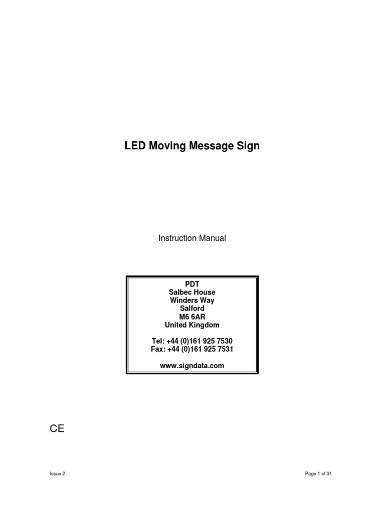LED Moving Message Sign Manual | PDF | Electrical Connector | Computer ...