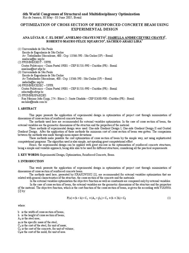 Optimize Concrete Beam Cross Section | PDF | Loss Function ...